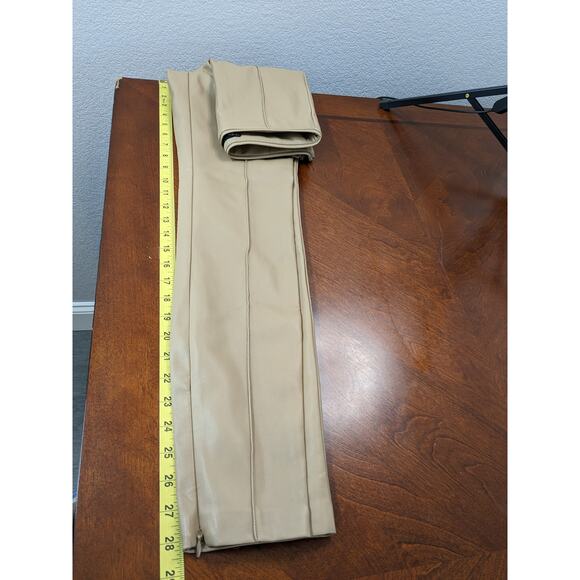 Zara Faux Leather Leggings XS Camel Brown High Waist‎ Zipper Ankle Skinny Career - Picture 13 of 16